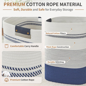 AINUOQI sustainable cotton rope basket for safe, eco-friendly storage