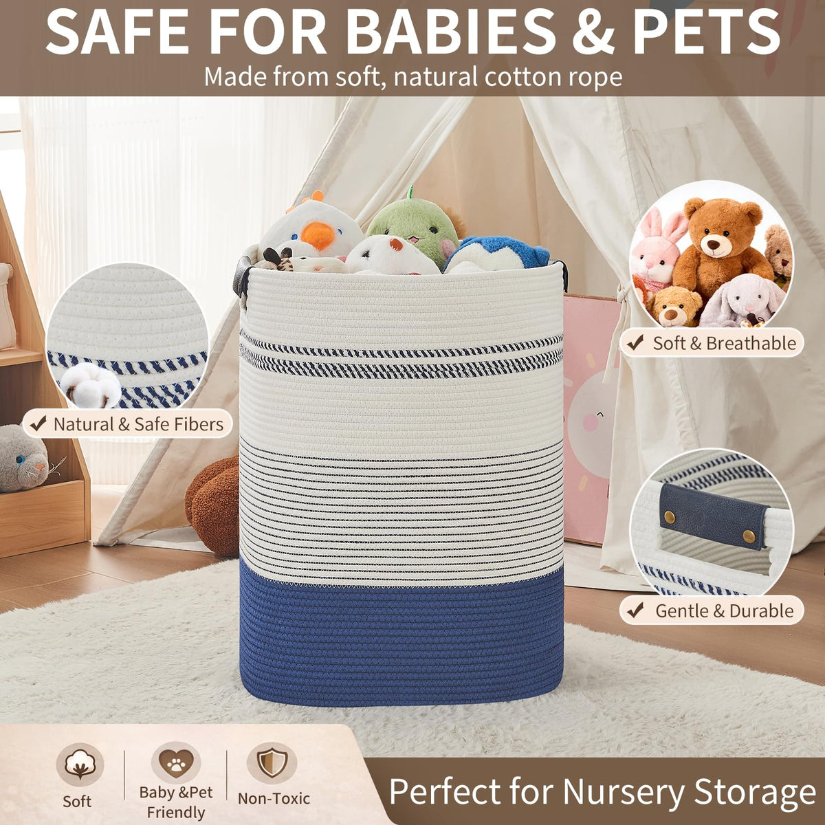 AINUOQI decorative storage basket enhances decor while concealing items