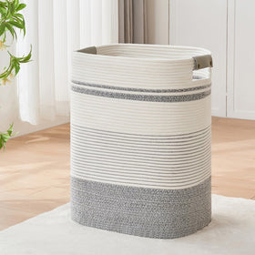AINUOQI laundry basket with handles offers tall storage for blankets and laundry.