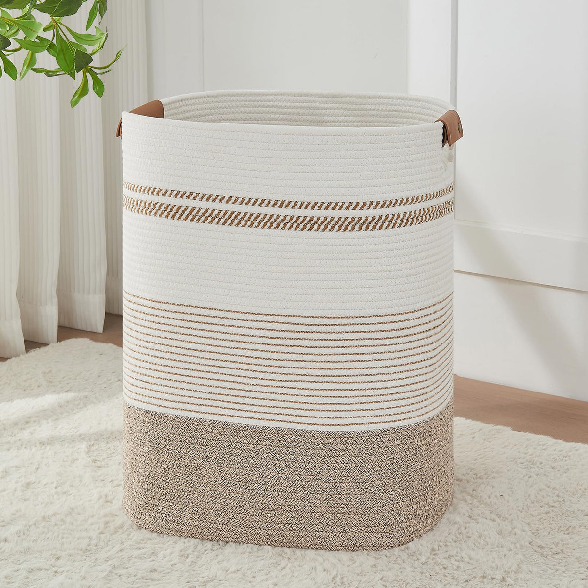 AINUOQI laundry basket handles, sturdy, portable hamper for laundry organization.