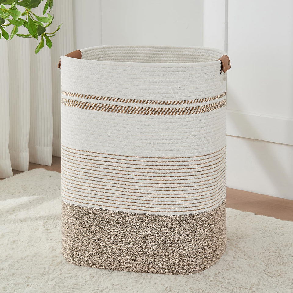 AINUOQI laundry basket handles, sturdy, portable hamper for laundry organization.