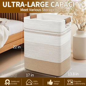 AINUOQI laundry hamper with leather handles for style and practicality