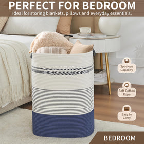 AINUOQI living room and bedroom organization basket with stylish rope design