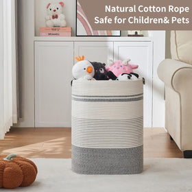 AINUOQI 100% cotton handcrafted basket provides lightweight, durable storage.