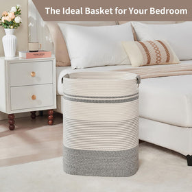 AINUOQI tall storage basket fits bedrooms and living spaces.