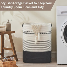 AINUOQI tall storage basket for blankets, enhances bedroom organization
