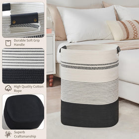 AINUOQI woven laundry hamper, cotton weave and large capacity