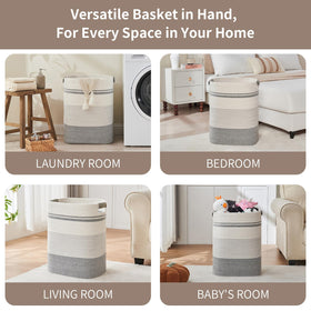 AINUOQI woven laundry hamper showcases artisanal craftsmanship for home storage.