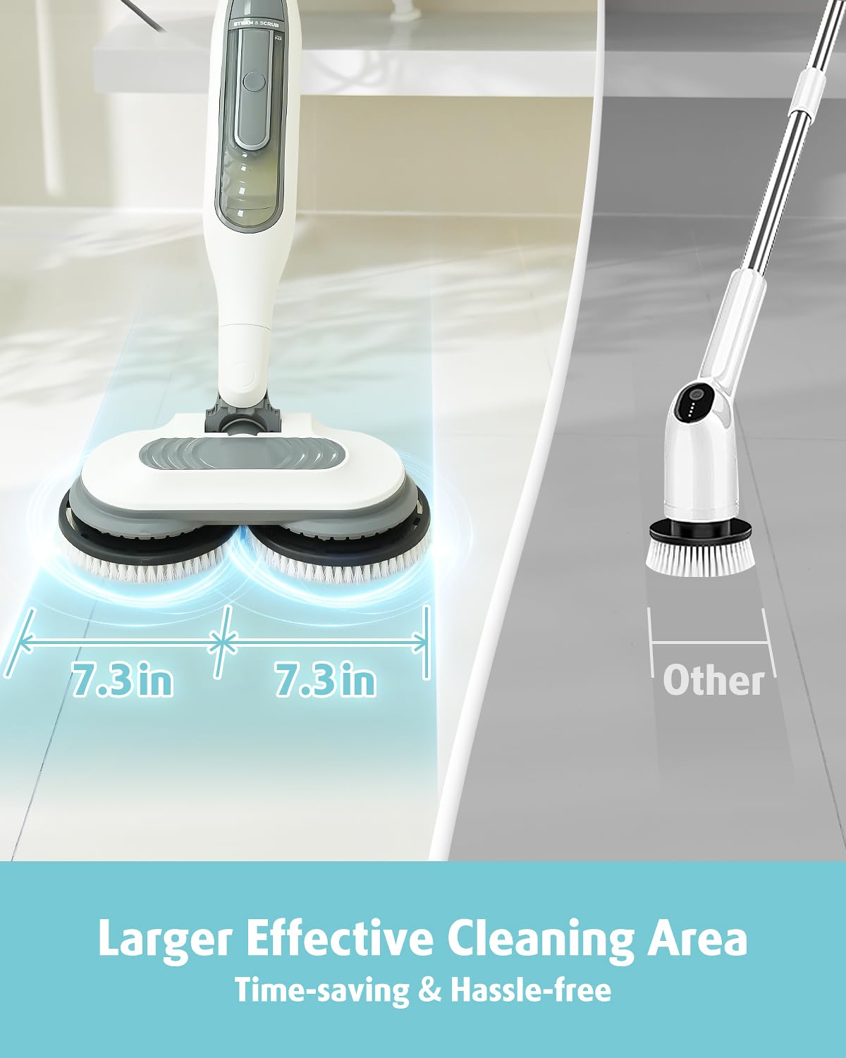 AIR U+ 5x cleaning power bristles tackling stubborn stains