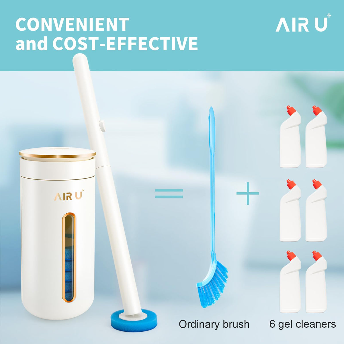 Air U+ compatible with tubs, sinks, mirrors, and tiles without glaze damage.