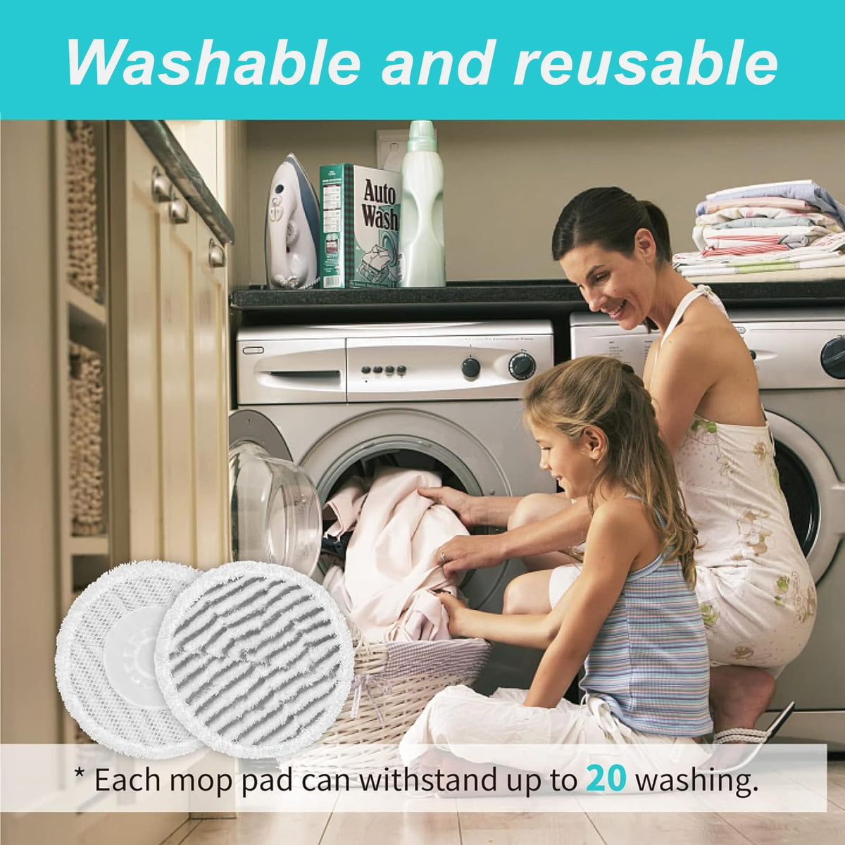 AIR U+ pads on various sealed floors demonstrate versatile cleaning on wood and ceramic.