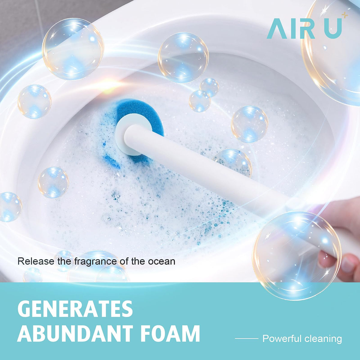 Air U+ disposable head with three-layer design enhances cleaning power.
