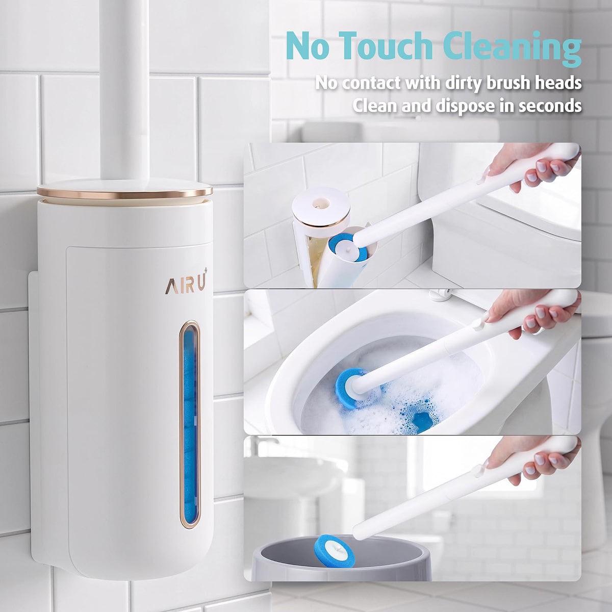 Air U+ translucent center shows blue brush head for quick identification.