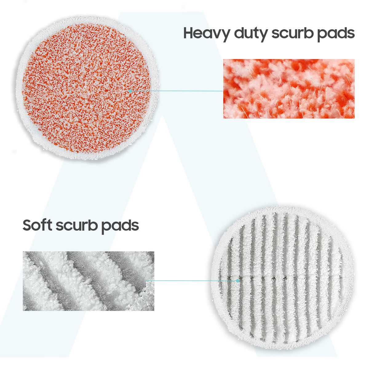 AIR U+ gray-white soft scrub pad for tiles and hardwood floors