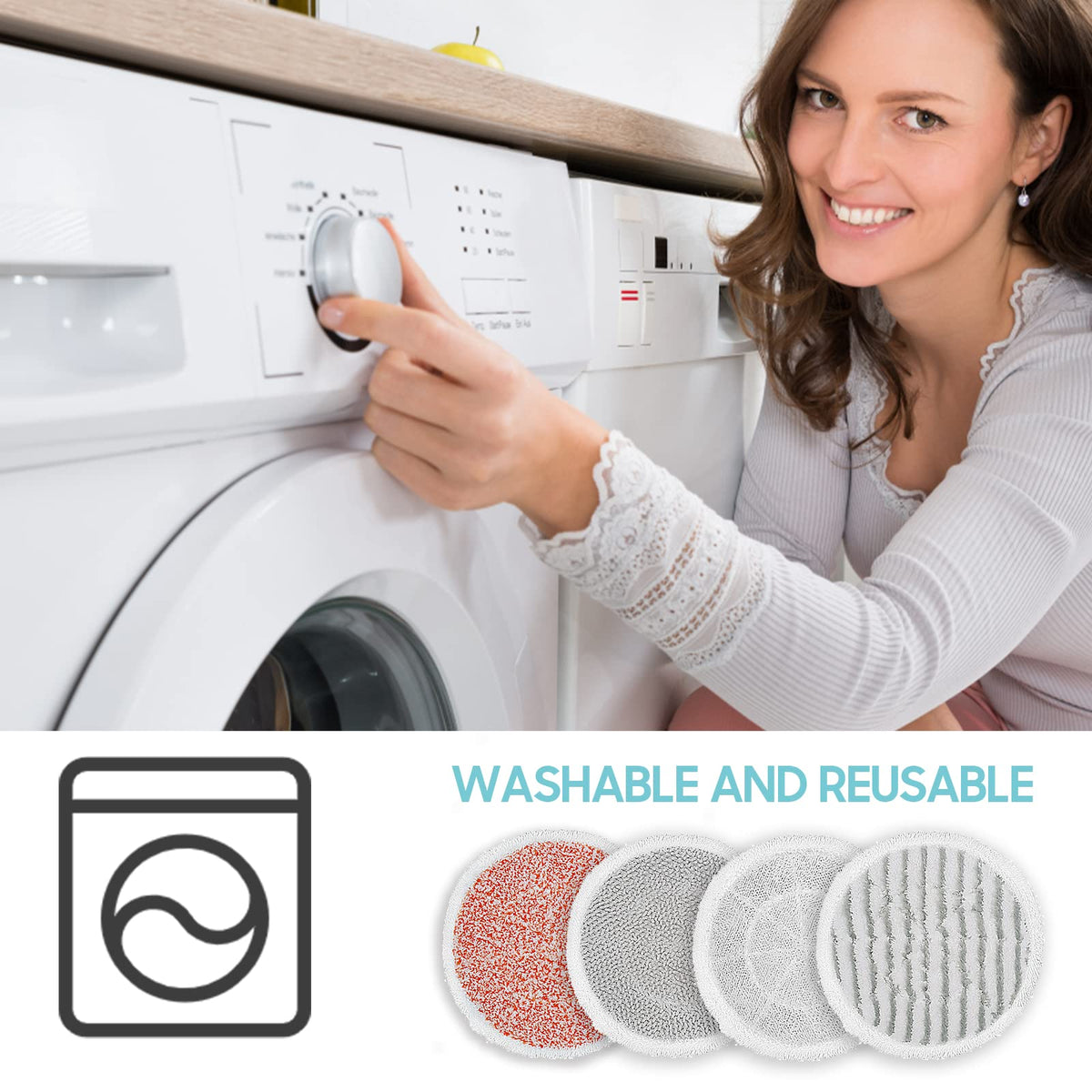 AIR U+ secure clip ensuring a snug pad fit on the mop