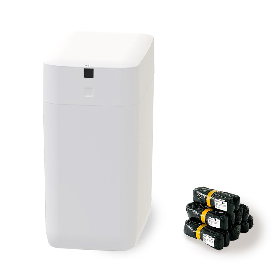 Airdeer self-sealing trash can demonstrates clean hands-off disposal and mess containment.