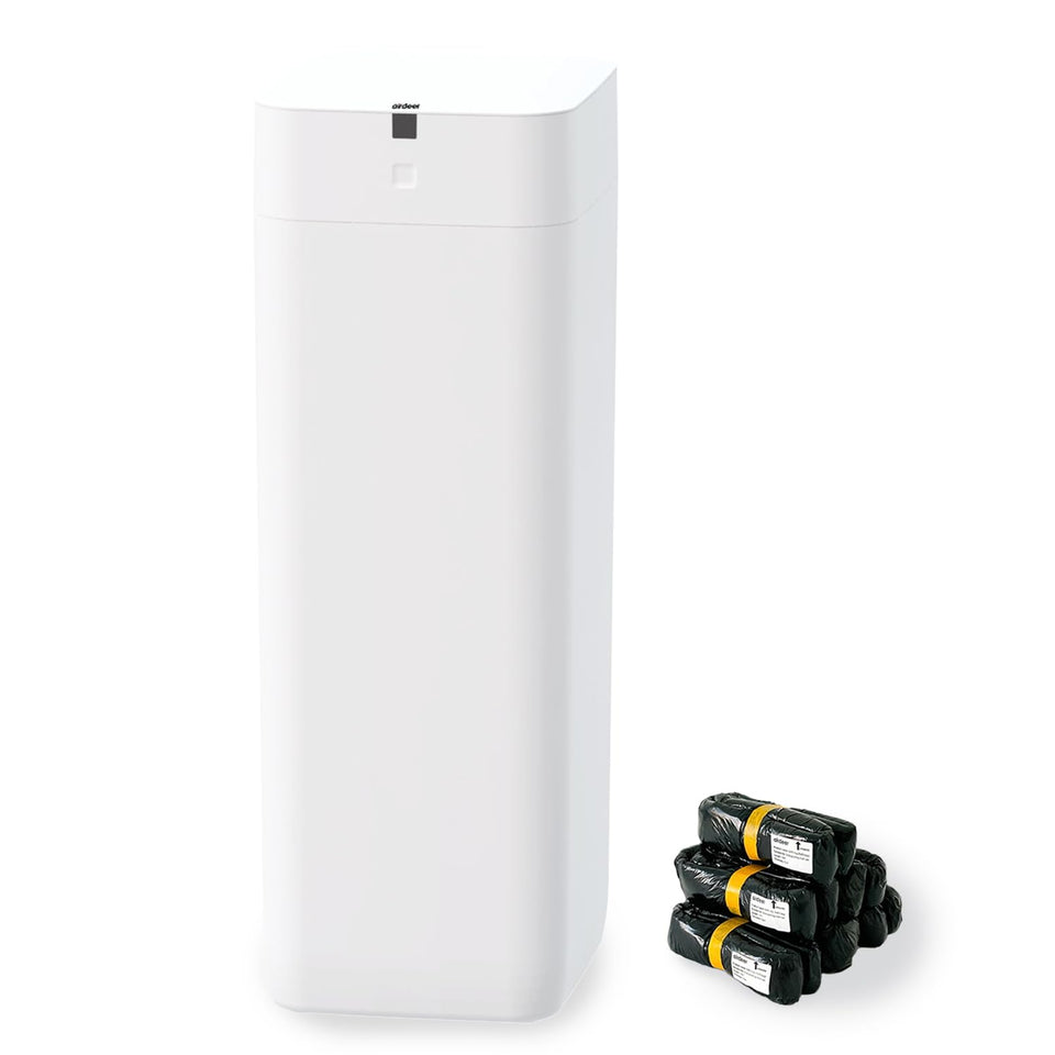 Airdeer L2 automatic trash can front view for easy placement in kitchens