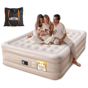 Airefina queen air mattress with built-in pump for quick setup