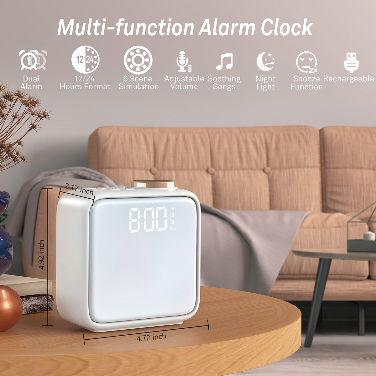Airivo alarm clock bedside lamp doubles as ambient lighting
