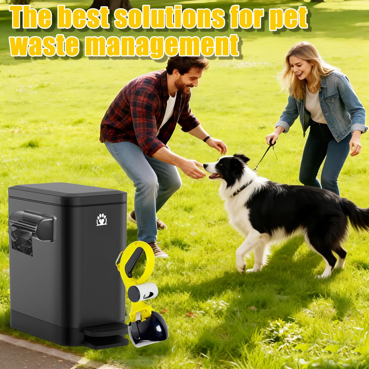 Airjam compact outdoor trash can fits patios and yards.