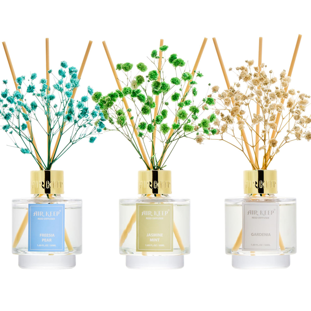 Airkeep Jasmine Mint diffuser bottle promotes calm bedroom ambiance