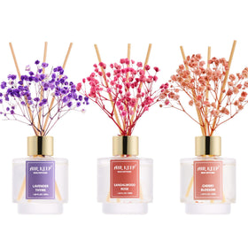 Airkeep Lavender Thyme diffuser bottle releases calming aroma for bedroom