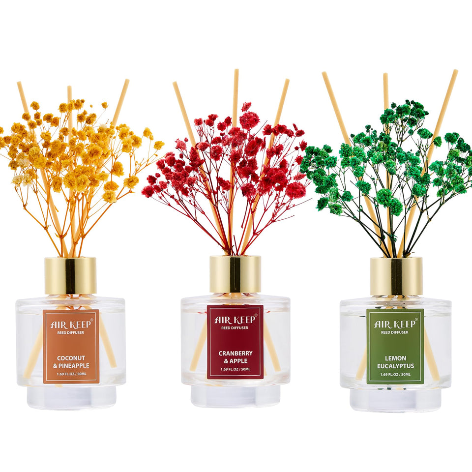 Airkeep reed diffuser Coconut Pineapple bottle for tropical living room ambiance