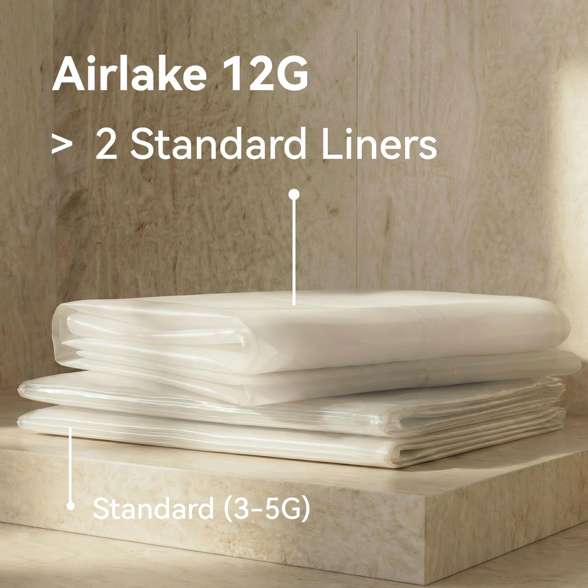 AIRLAKE heavy-duty EVA liner showing thick drape and non cling performance