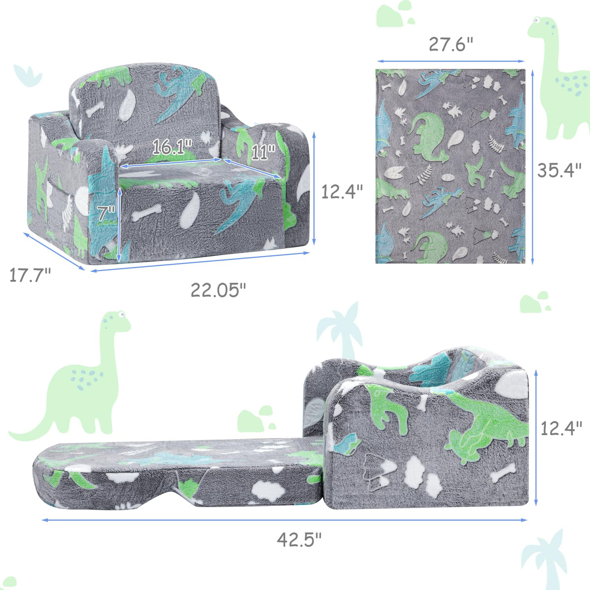 Airpanda comfy toddler chair blanket included for cozy naps and warmth.