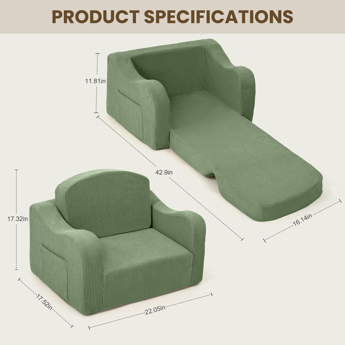 Airpanda Comfy Toddler Chair foam padding for durable support