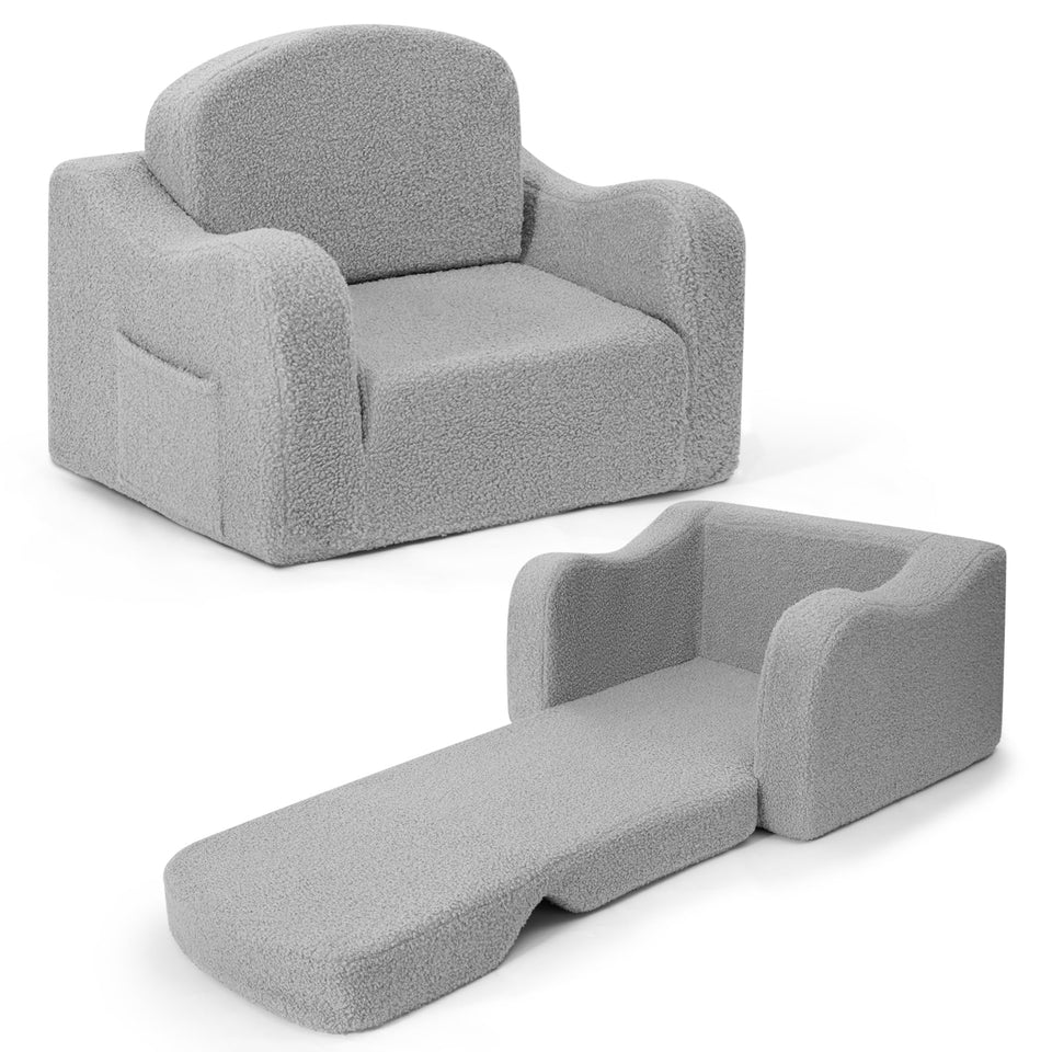 Airpanda comfy toddler chair in soft fabric, ideal for cozy reading.