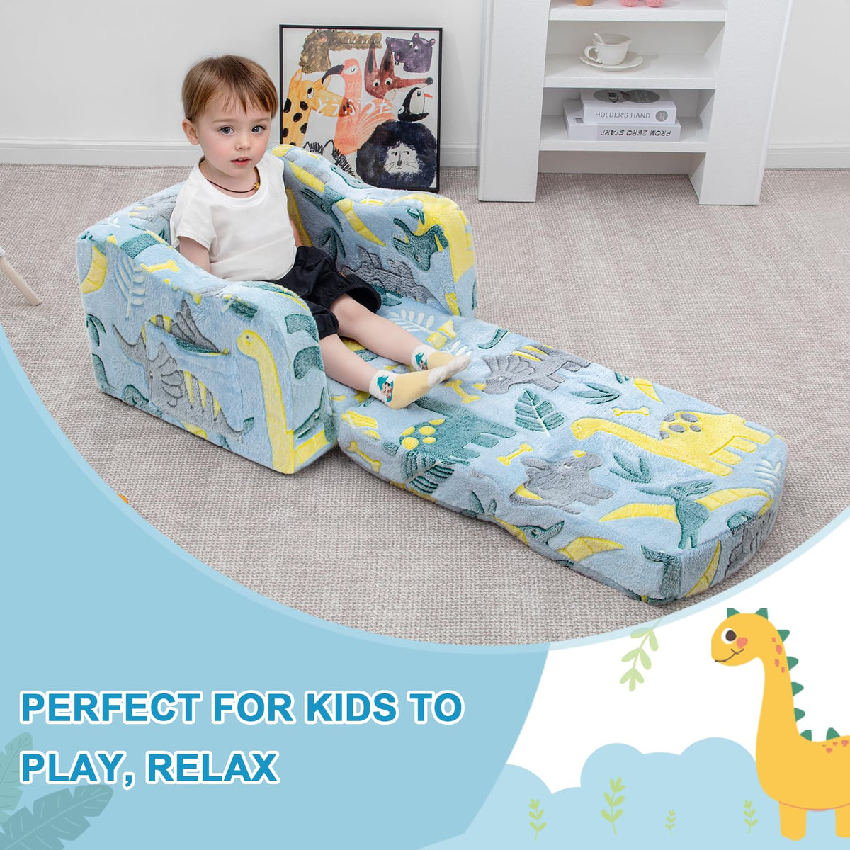 Airpanda side-storage-pocket keeps books and toys within reach.