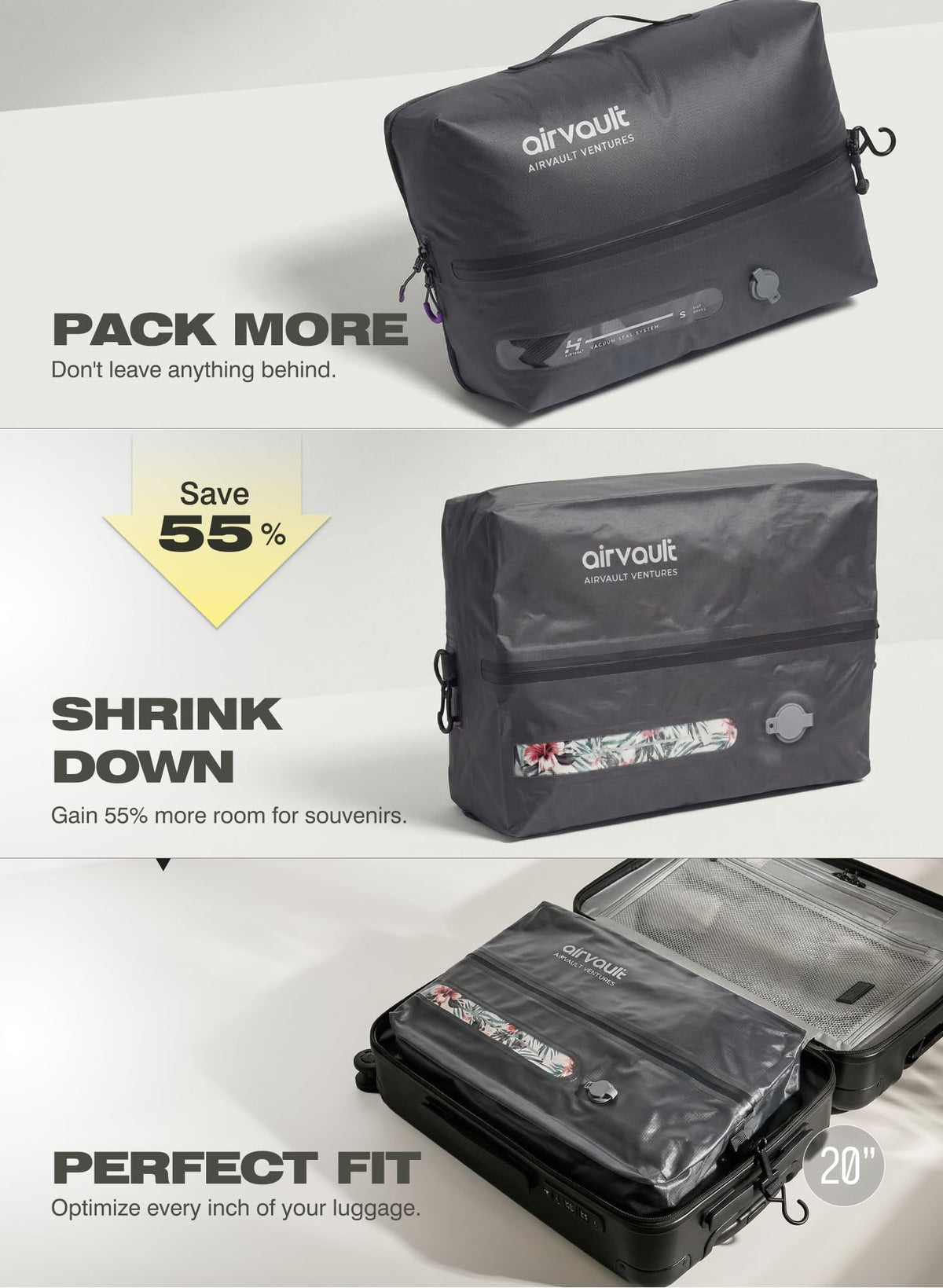 AirVault Ventures travel setup in action with carry-on bag