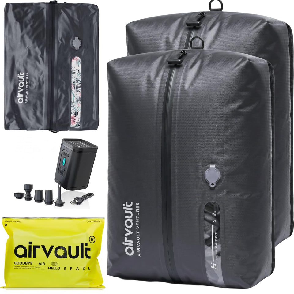 AirVault Ventures vacuum bag in use demonstrates space-saving packing