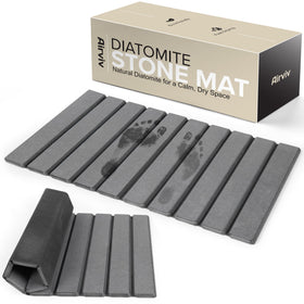 Airviv foldable stone bath mat front view with anti-slip safety.