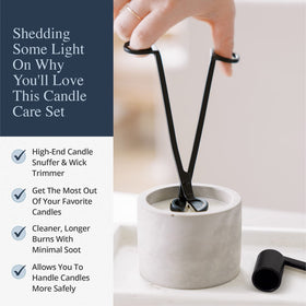 Airy Abode snuffer in gold preserves ambiance while extinguishing candles neatly.