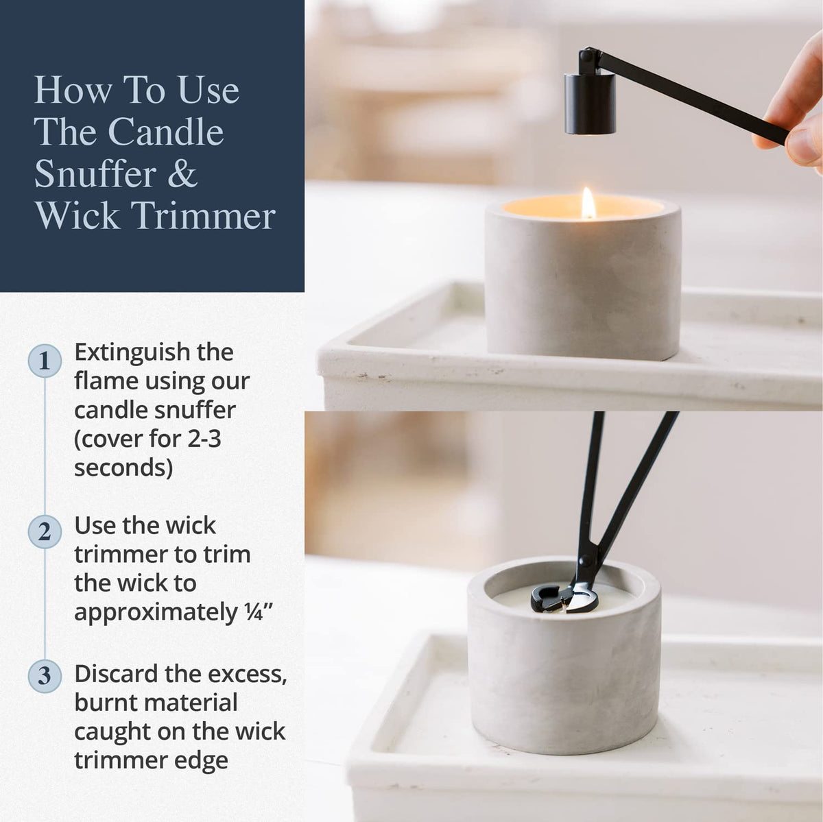 Airy Abode stainless steel construction for durable candle care tools