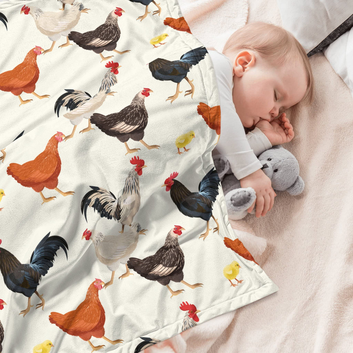 AISDE galentine gift rooster blanket for friends, cozy and bright.