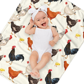 AISDE home decor chicken design blanket adds playful style.