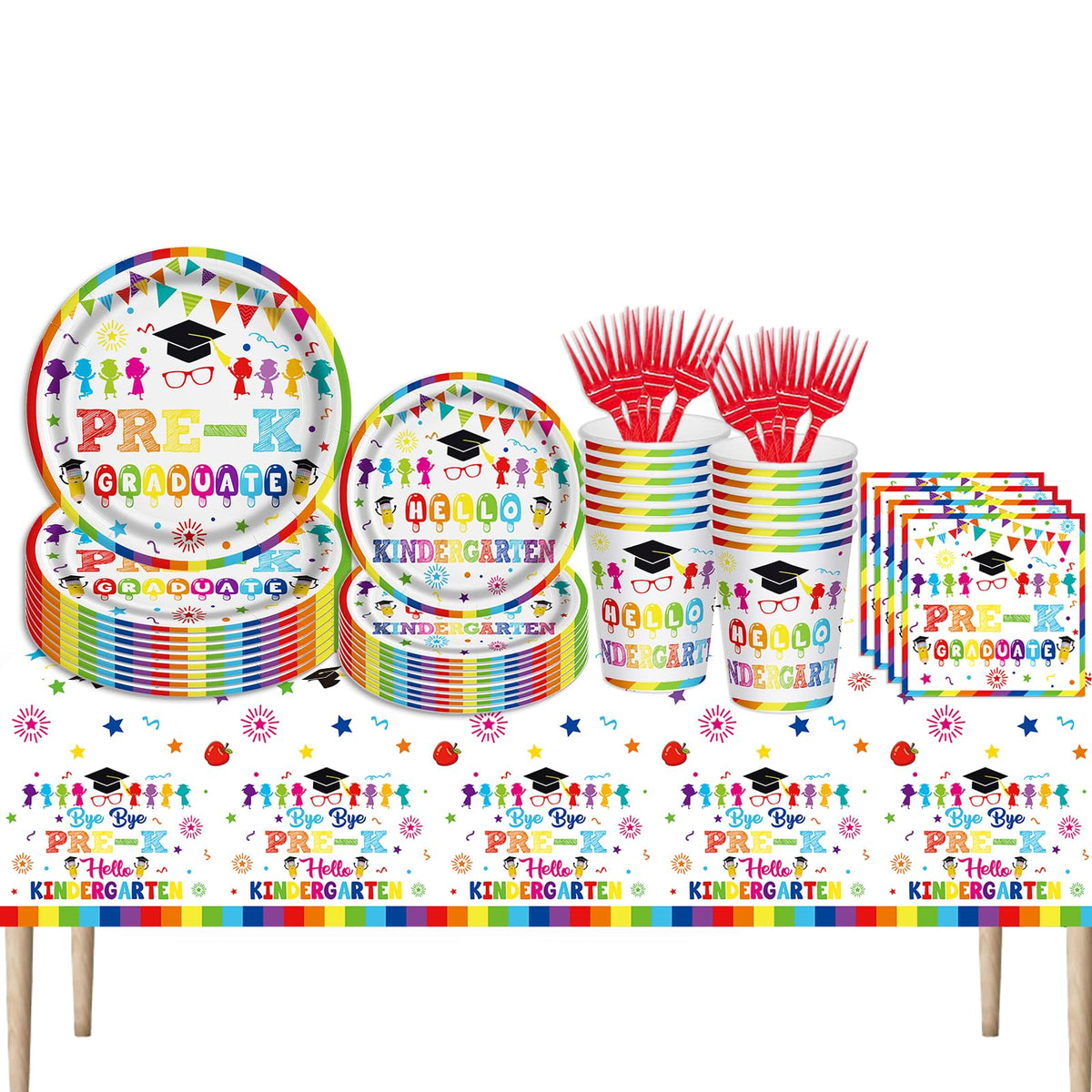 Aisosiks Pre-K graduation 9-inch plates for easy serving at celebrations.