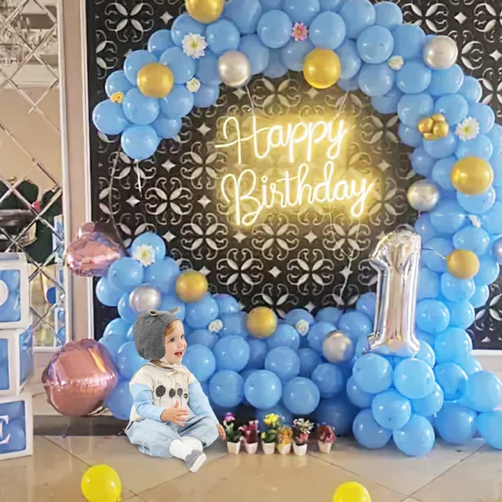 Aisto balloon decoration on arch enhances festive balloon garlands.