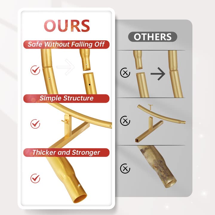 Aisto glossy golden tubing detail adds elegant shimmer.