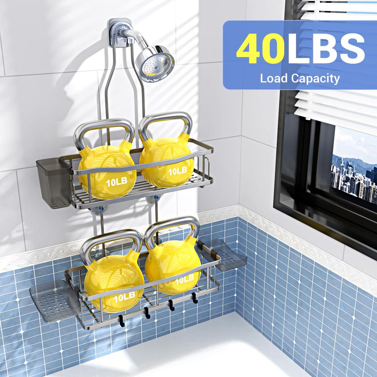 Aitatty anti-slip top collar prevents wobble during showers.