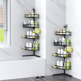 Aitatty corner shower caddy standing fits corners, tubs, kitchens, and more in homes.