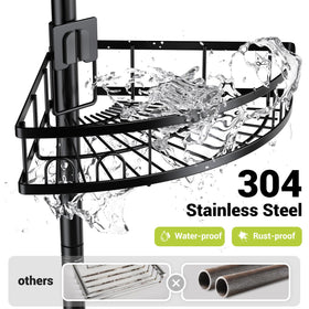 Aitatty corner shower caddy standing shows wall-secure clips for stable tile mounting.