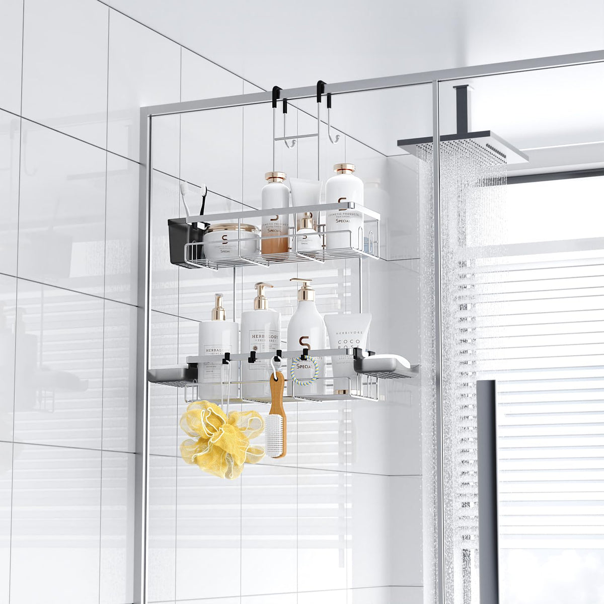 Aitatty anti-slip silicone top prevents sliding on doors up to 1.77 inches.