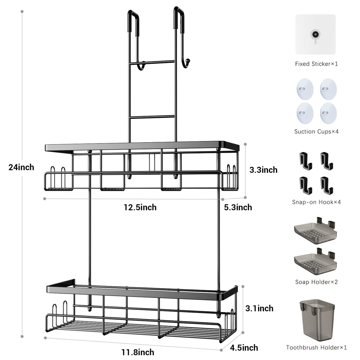 Aitatty over door caddy neatly stores towels brushes and bottles organized daily.