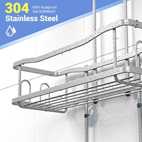 Aitatty rustproof stainless steel shower shelf resists moisture for long lasting bathroom storage.