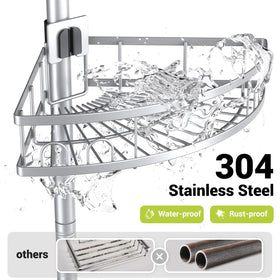 Aitatty stainless steel 304 shower caddy highlights rustproof durability for long-lasting use.