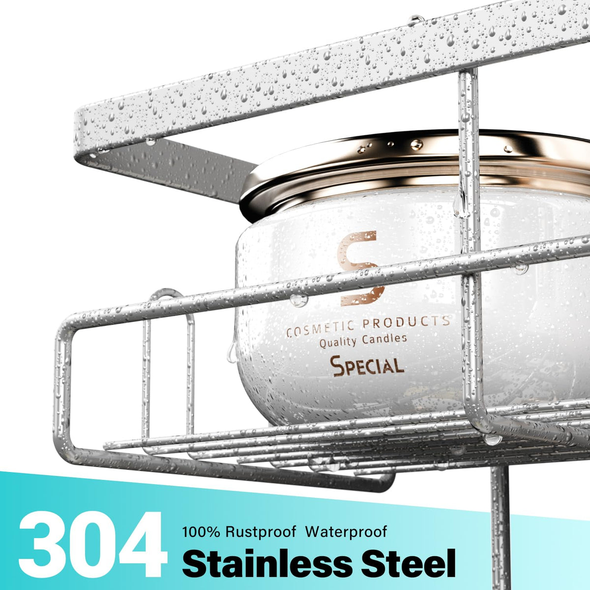 Aitatty two-tier shower organizer hangs on the door to maximize bathroom storage.